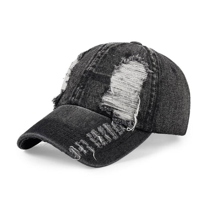 All-Match Ripped Denim Baseball Cap - Trendy Sun Protection & Style 2025 - Buy Center