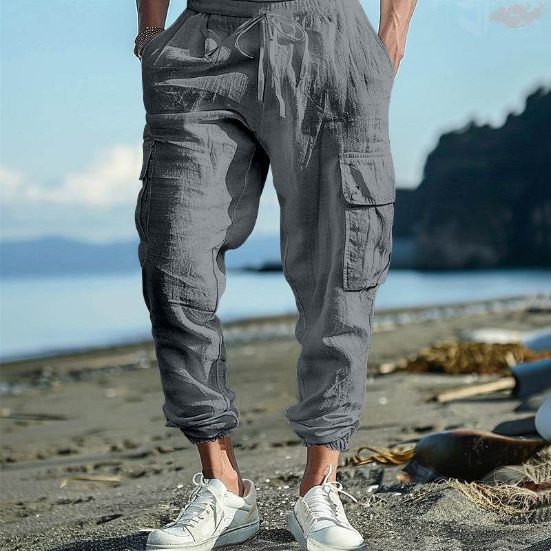Buycenter Multi-Pocket Loose Cargo Pants for Men - Casual Cotton Style - Buy Center