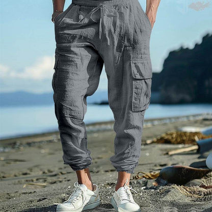 Buycenter Multi-Pocket Loose Cargo Pants for Men - Casual Cotton Style - Buy Center