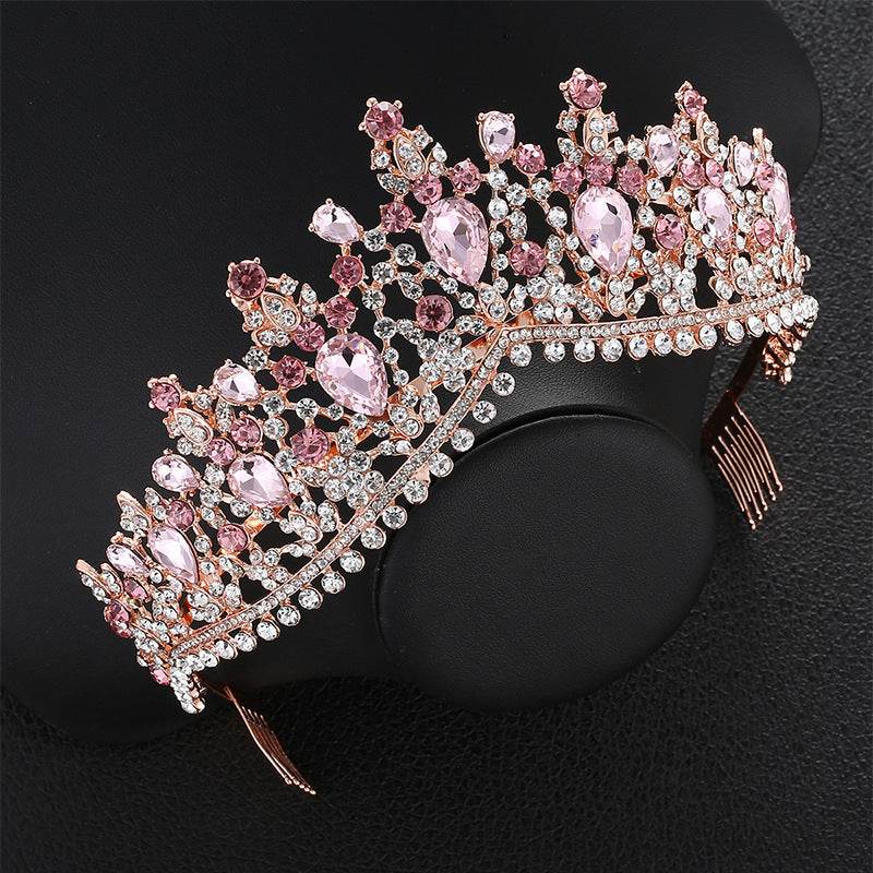 Baroque Rhinestone Bridal Crown - Elegant Headdress for Special Occasions - Buy Center