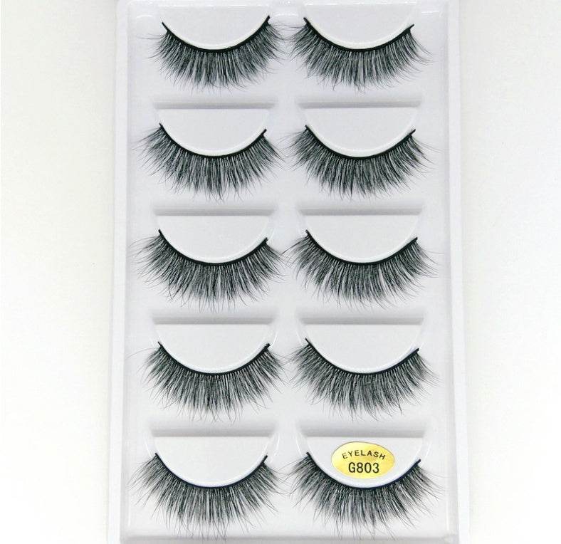 Luxurious 3D Mink Hair False Eyelashes - 5 Pairs for Stunning Volume - Buy Center