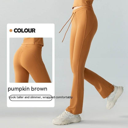 Comfortable Waist Slimming Yoga Pants - Stylish Bell-Bottom with Pockets - Buy Center