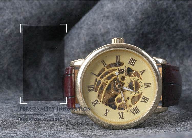 Buy Center Hollow Mechanical Watch - Luminous Display & Waterproof Design - Buy Center