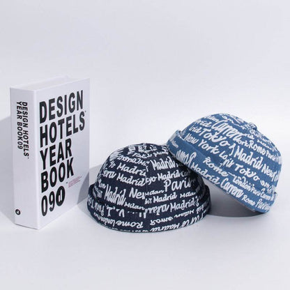 English Graffiti Landlord Hat - Stylish Cotton Beret in 3 Colors - Buy Center