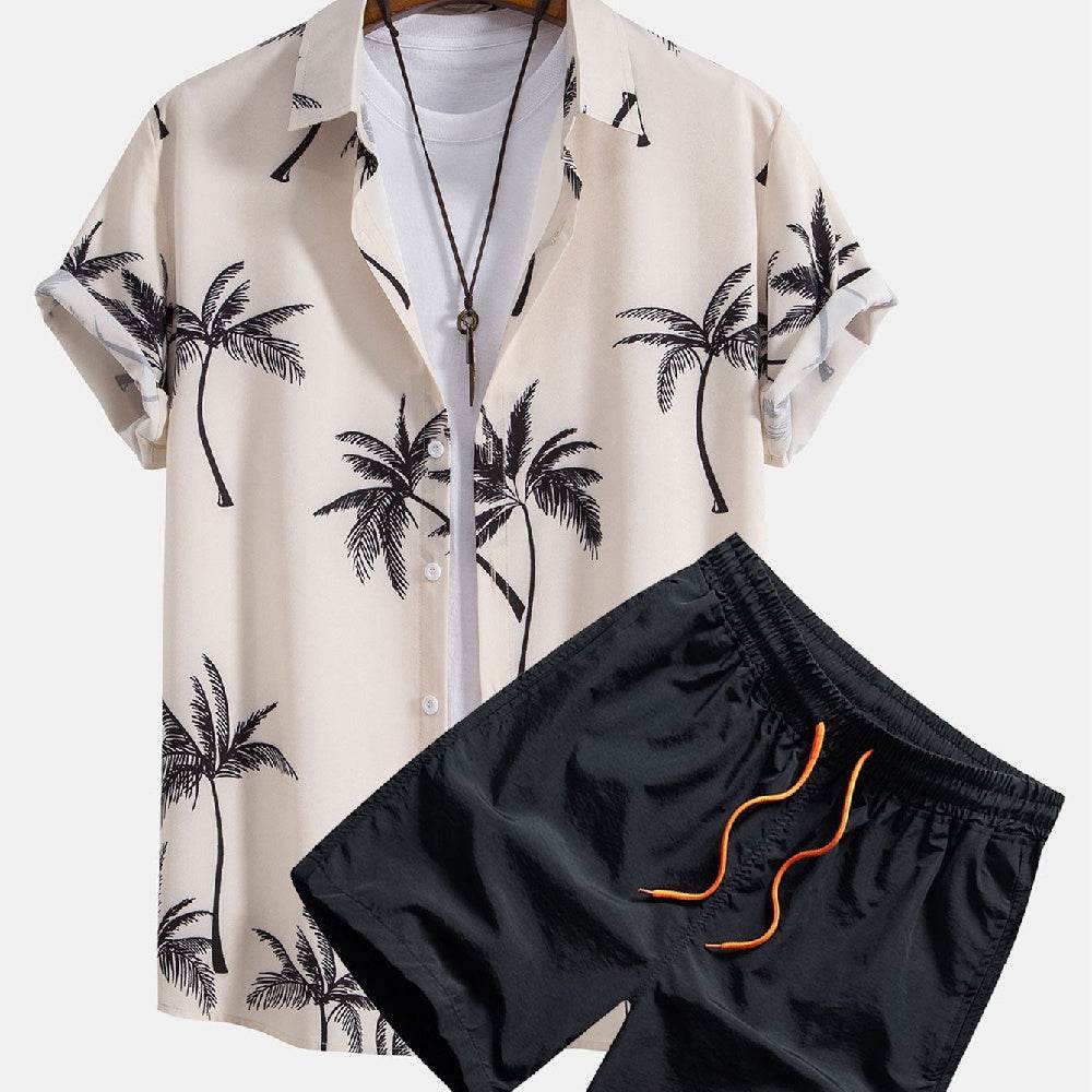 Summer Men's Hawaiian Shirt and Shorts Set - Stylish Beach Outfit 2025 - Buy Center