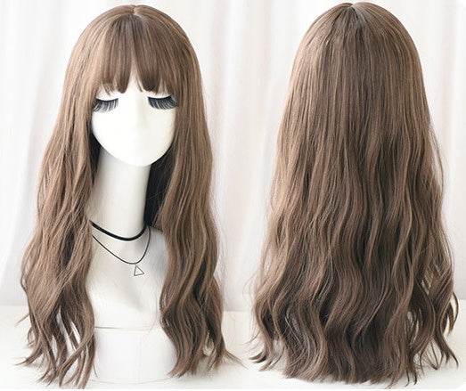Corn Long Curly Hair Wig - 50CM High Temperature Fiber, Cold Brown - Buy Center