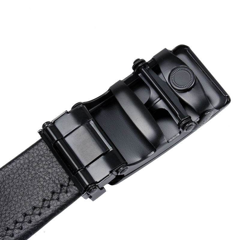 Black Bales Catch Men's Belt - Stylish Imitation Leather, Electroplated Design - Buy Center