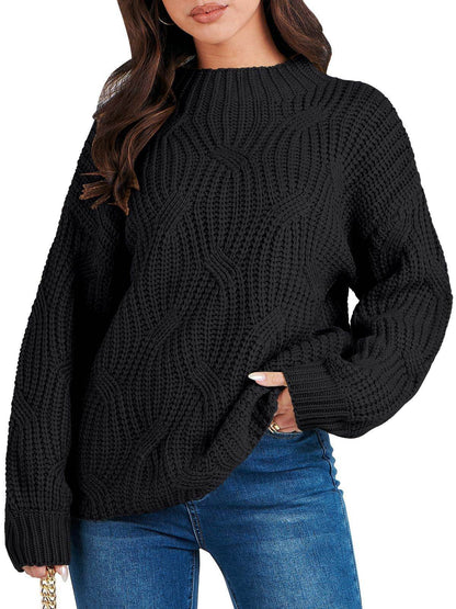 Buycenter Drop Shoulder Pullover Sweater - Striped, Loose Fit for Women - Buy Center