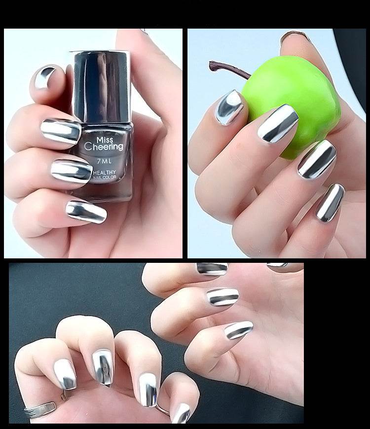 Buy Center Mirror Silver Nail Polish - Electroplated Finish for Stunning Nails - Buy Center