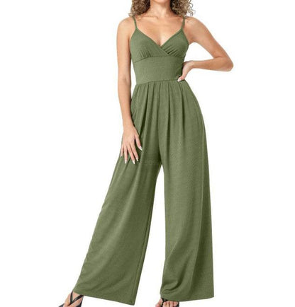 Casual Solid Color Straight Strap Jumpsuit - Stylish Japanese Romper 2025 - Buy Center