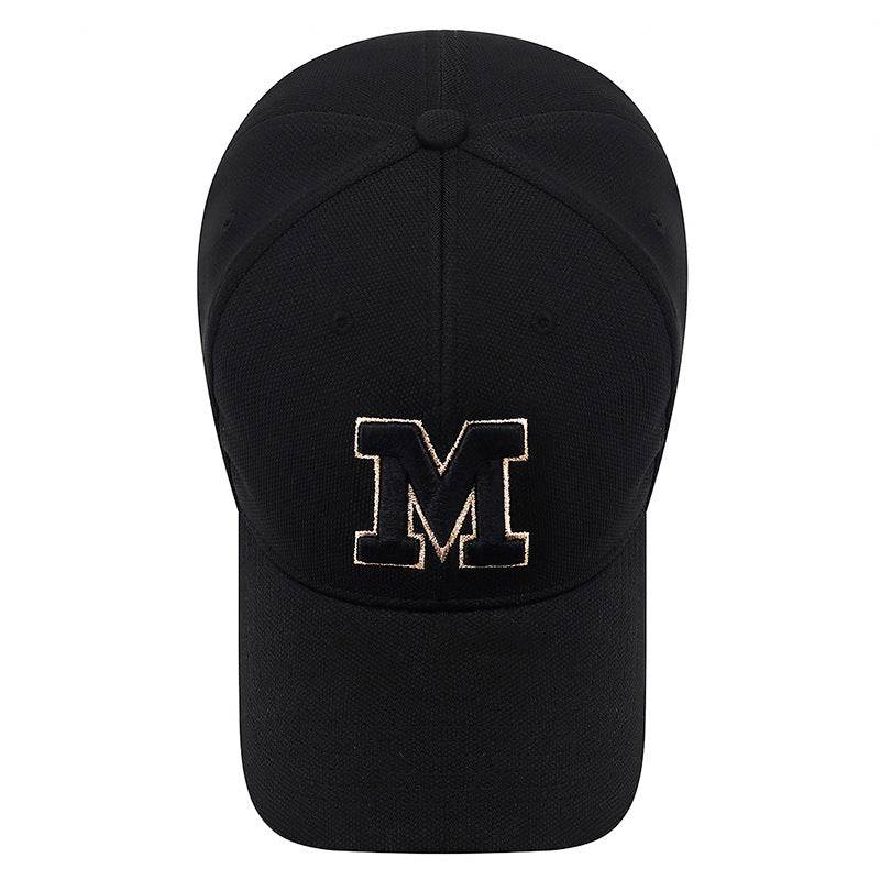 Four Seasons M Letter Embroidered Cap - Adjustable & Breathable Design - Buy Center