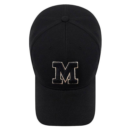 Four Seasons M Letter Embroidered Cap - Adjustable & Breathable Design - Buy Center