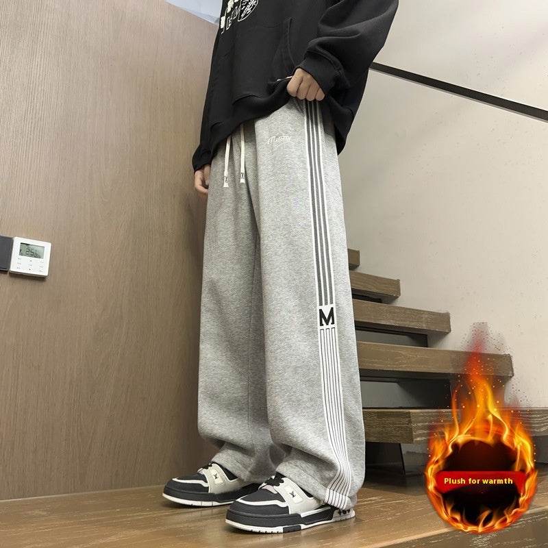 Fashion Brand Loose Casual Sweatpants - Black & Gray Stripes Style - Buy Center