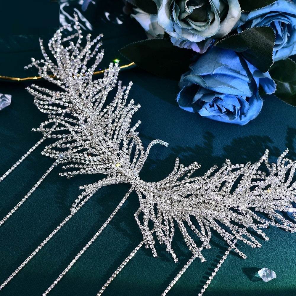 Extra Long Tassel Headband - Elegant Starry Hair Jewelry for Weddings - Buy Center