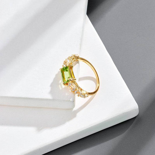 Buycenter S925 Silver Plating Green Olive Ring - Affordable Luxury for Women - Buy Center