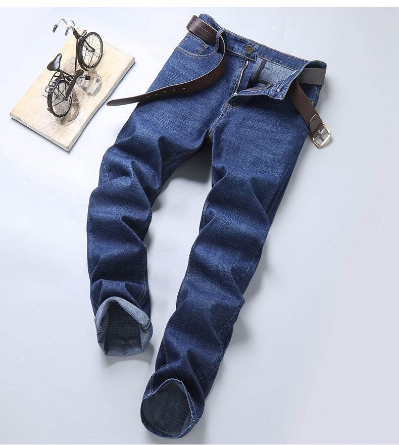 Autumn Men's Loose Straight Jeans - Mid Waist, Comfortable Fit - Buy Center