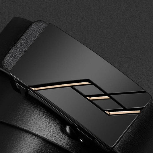 Automatic Cowhide Leather Belt - Stylish Business Casual with Alloy Buckle - Buy Center