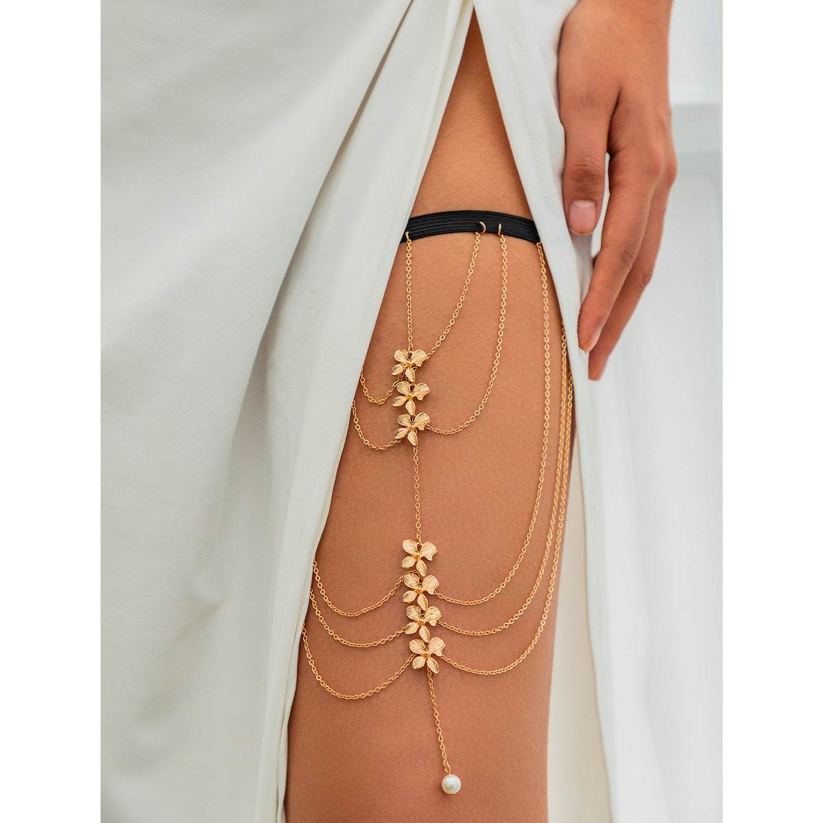 Multi-Layer Chain Star Thigh Ring - Stylish Body Jewelry for Trendsetters - Buy Center