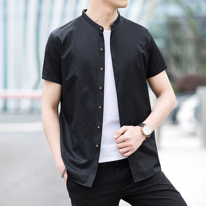 Buycenter Slim Fit Round Neck White Shirt - Short Sleeve for Men - Buy Center