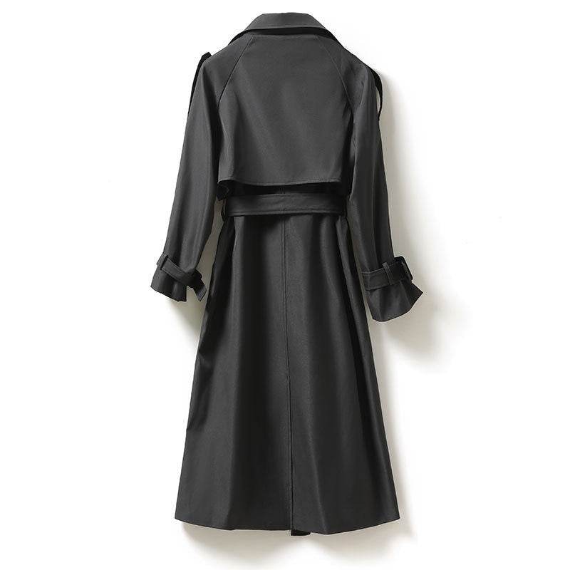 Women's Mid-Length Trench Coat - Slim Fit British Style for Elegance - Buy Center