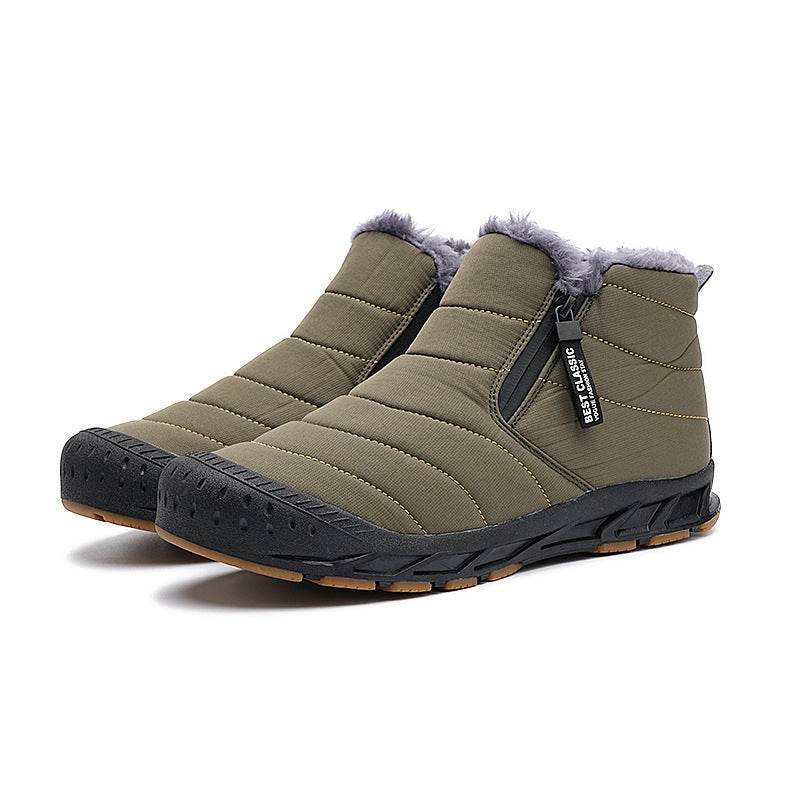 Men's Waterproof Winter Boots - Short Leather & Fur Casual Style - Buy Center