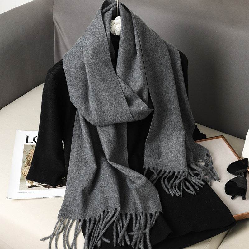 Solid Color Cashmere-like Scarf for Women - Warm, Quick-Drying Shawl - Buy Center
