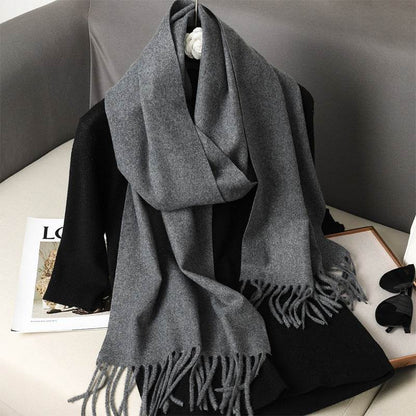Solid Color Cashmere-like Scarf for Women - Warm, Quick-Drying Shawl - Buy Center