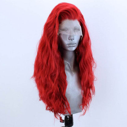 Red Curly Half-Hand Crocheted Wig - Stylish Synthetic Cosplay Hair - Buy Center