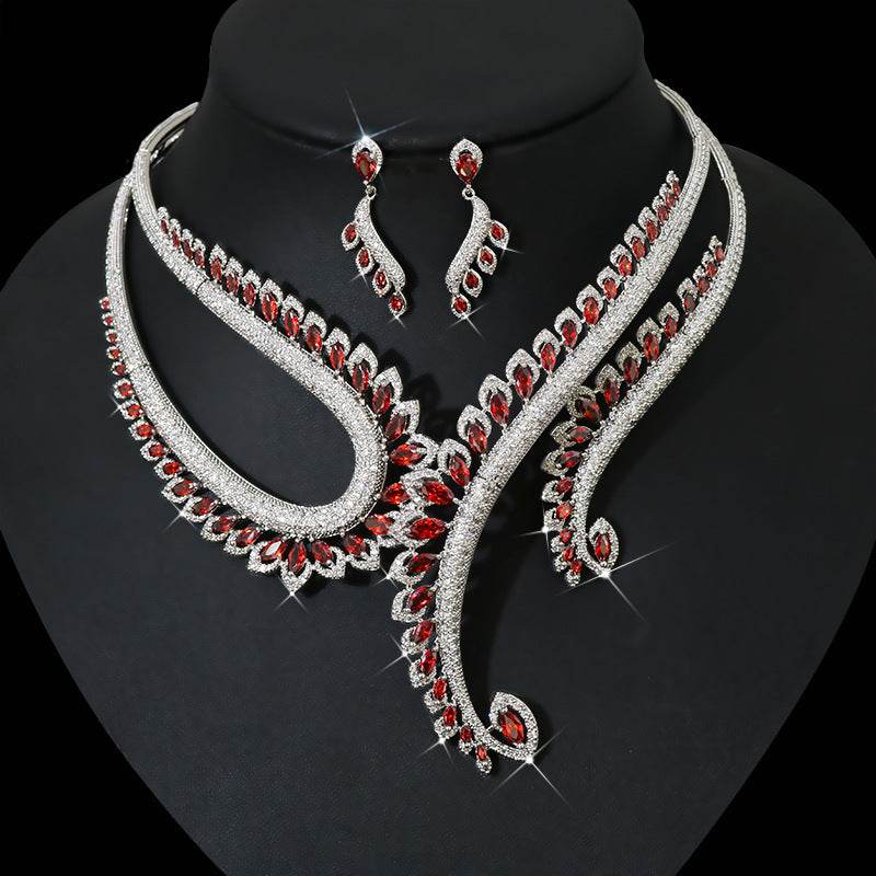 Buy Center Zircon Necklace and Earring Set - Elegant Fashion Jewelry - Buy Center