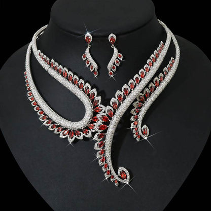 Buy Center Zircon Necklace and Earring Set - Elegant Fashion Jewelry - Buy Center
