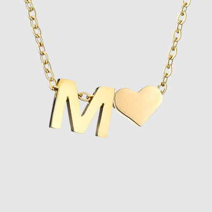 Buy Center Heart-Shaped Minimalist Necklace & Bracelet Set - Gold Alloy - Buy Center