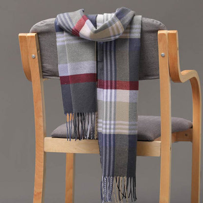 British Plaid Cashmere Scarf - Stylish Tassels, Perfect for Couples & Families - Buy Center