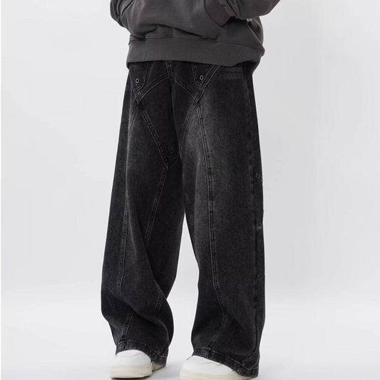 Buycenter Fashion Men's Loose Cargo Pants - Wide-Leg, Mid-Waist Style - Buy Center