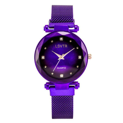 Women's Starry Quartz Watch - Sleek 8mm Lazy Magnet Strap, Stylish Design - Buy Center