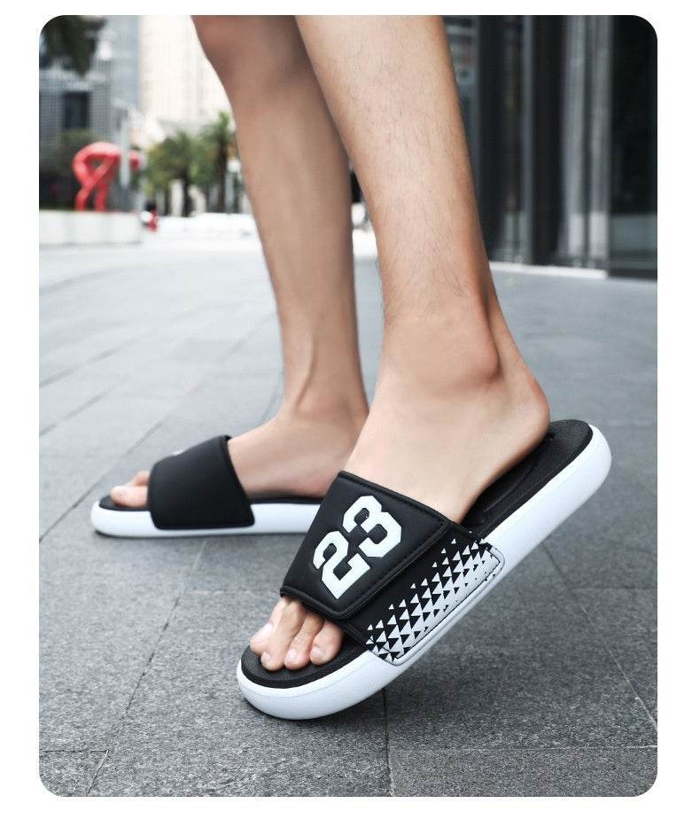 Men's Summer Flip-Flops - Non-Slip Casual Sandals in Black & White - Buy Center
