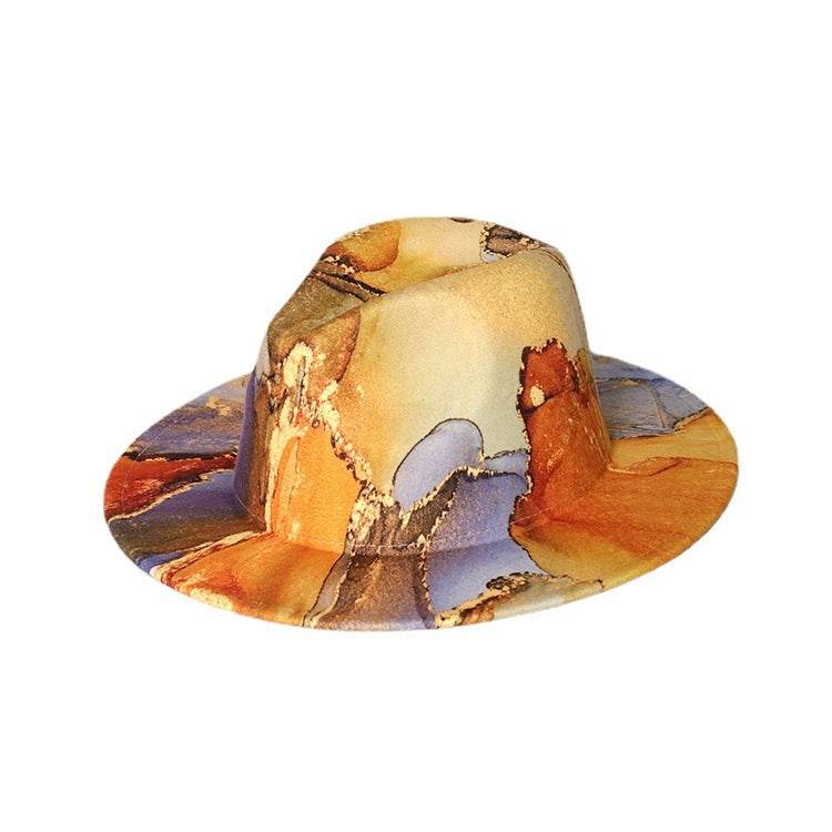 Buycenter Gold-Plated Fedora Hat - Double-Sided Color Matching Style - Buy Center