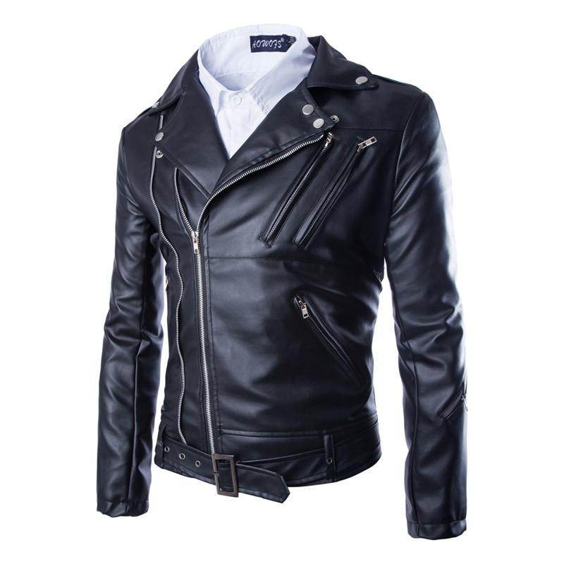Stylish Slim-Fit Leather Lapel Coat - Genuine Cowhide, Modern Elegance - Buy Center