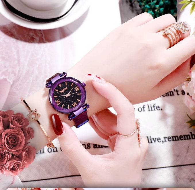 Buycenter Star Lazy Magnet Buckle Quartz Watch - 50mm Alloy Case - Buy Center