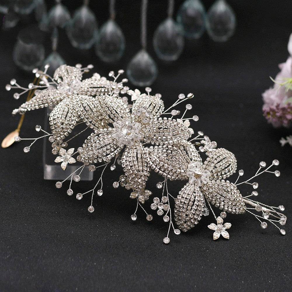 Flower Rhinestone Bridal Hair Band - Elegant Wedding Accessory 2025 - Buy Center