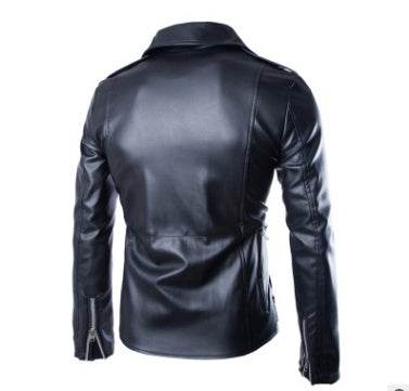 Stylish Slim-Fit Leather Lapel Coat - Genuine Cowhide, Modern Elegance - Buy Center