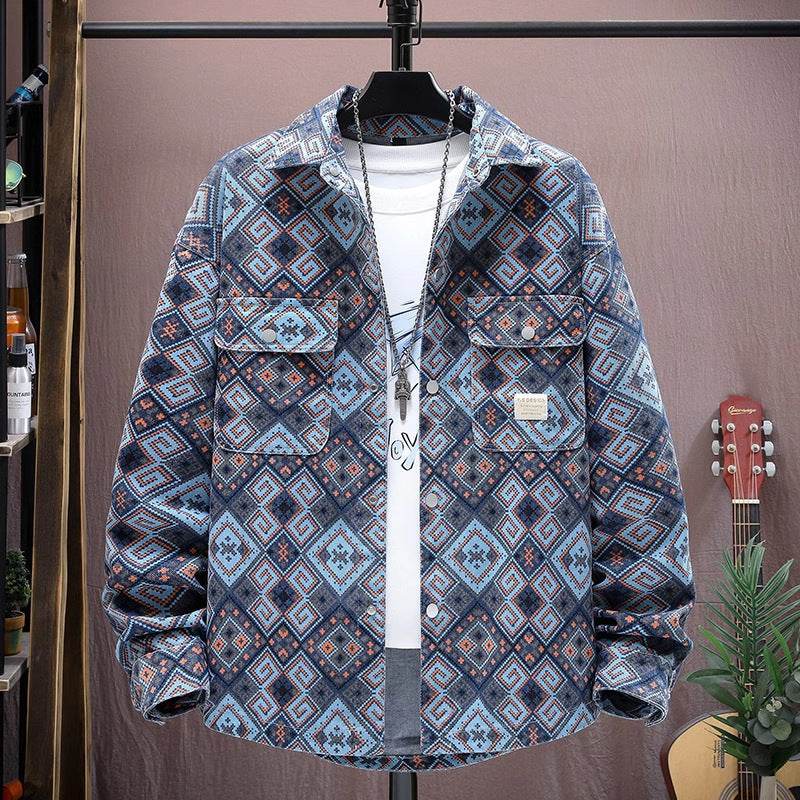 Buycenter Teenagers Loose Long-Sleeved Floral Shirt in Various Colors - Buy Center