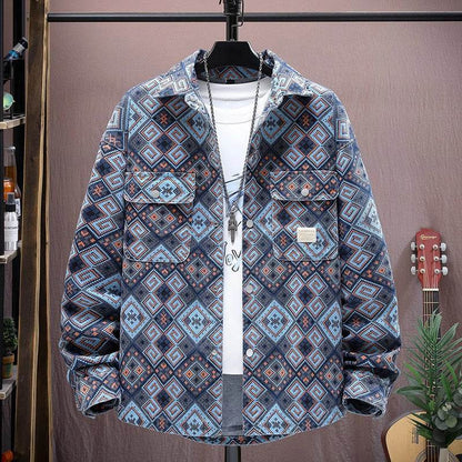 Buycenter Teenagers Loose Long-Sleeved Floral Shirt in Various Colors - Buy Center