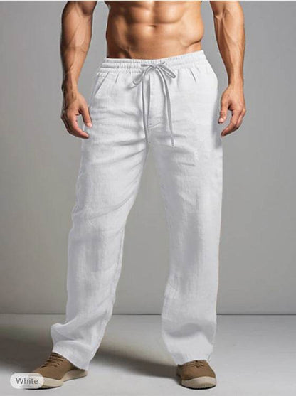Buycenter Casual Cotton-Linen Drawstring Pants - Breathable & Comfortable - Buy Center