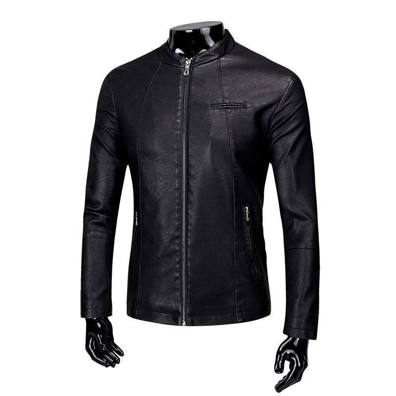 Buycenter Men's PU Leather Jacket - Plus Velvet Lining for Cozy Style - Buy Center