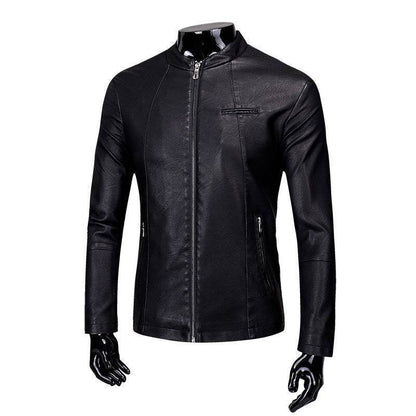 Buycenter Men's PU Leather Jacket - Plus Velvet Lining for Cozy Style - Buy Center