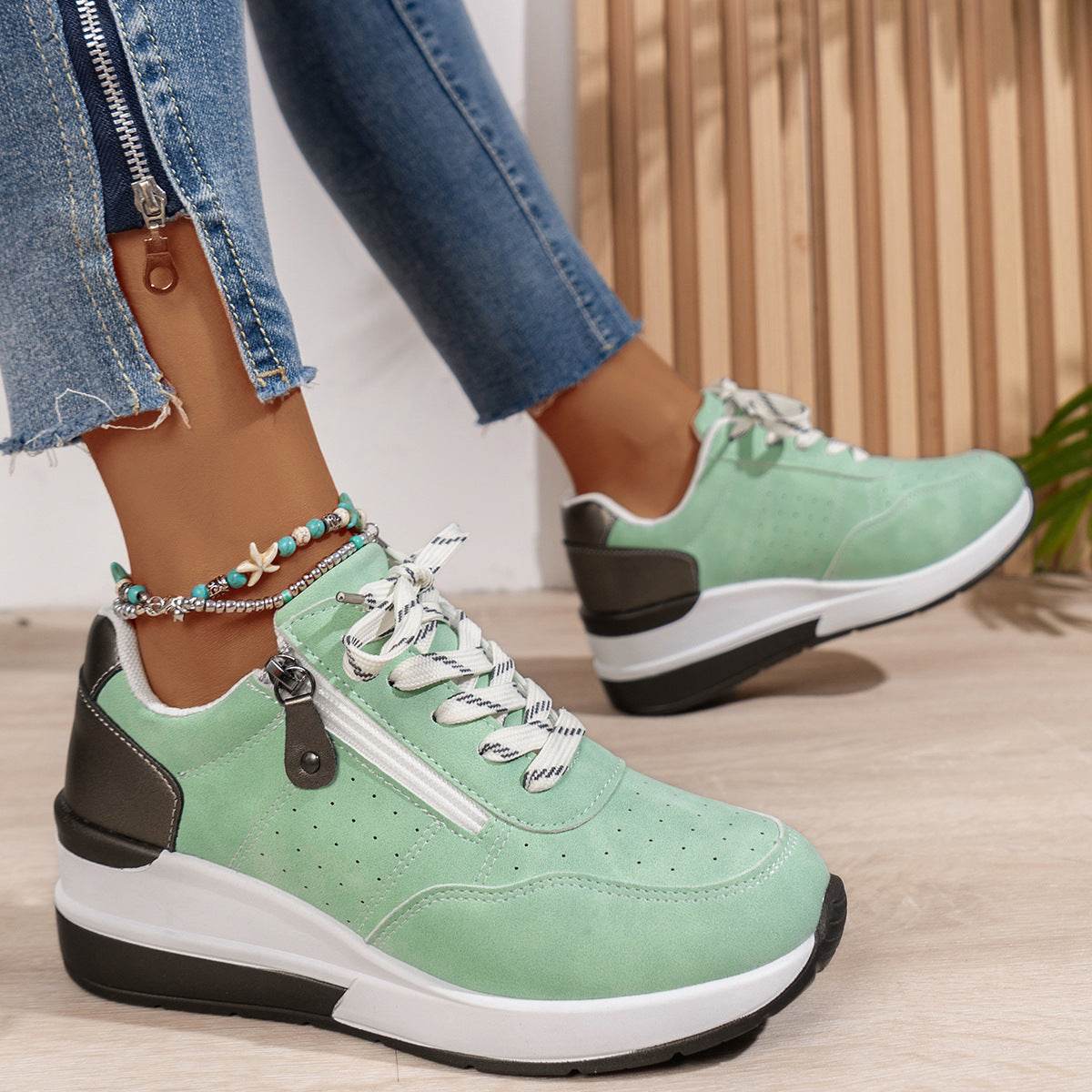 Casual Plus Size Sneakers for Women - Stylish Low Top All-Matching Shoes - Buy Center