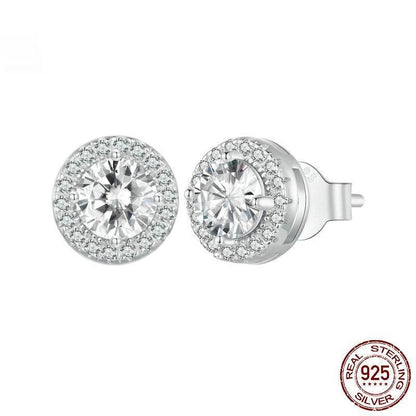 S925 Sterling Silver Stud Earrings - White Gold Plated Luxury for Women - Buy Center