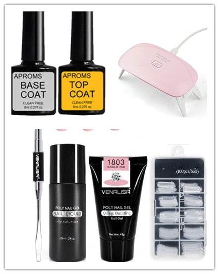 Venalisa Poly Nail Gel Kit - Flawless Nail Extensions at Home or Salon - Buy Center