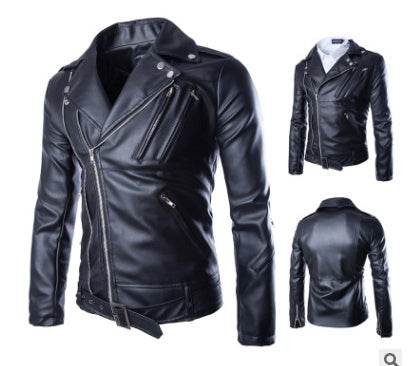 Stylish Slim-Fit Leather Lapel Coat - Genuine Cowhide, Modern Elegance - Buy Center