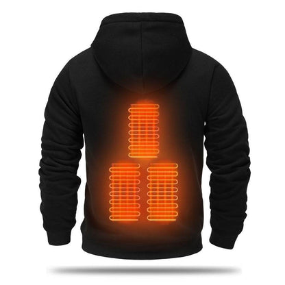 Men's USB Heating Brushed Hoodie - Warm Pullover for Cold Weather 2025 - Buy Center